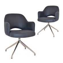 Lex Upholstered Trestle Armchairs (Set of 2)